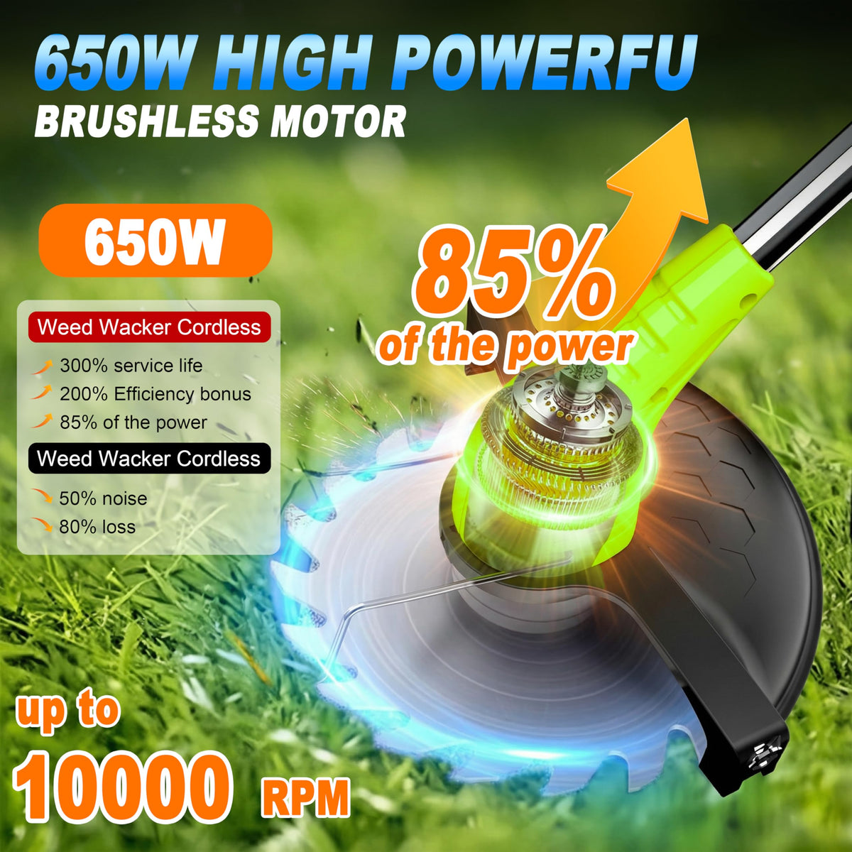 Aokia lightweight weed wacker weighs 3.72 lbs for easy handling