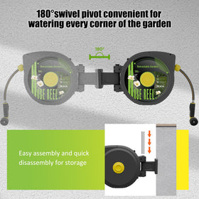 Aokia auto-rewind system keeps hoses neat and reduces tangles after each watering session