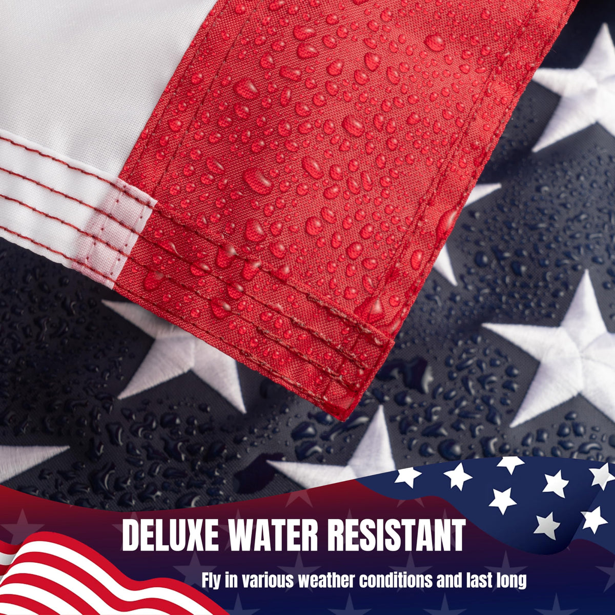 AOKIIE flag shows brass grommets for secure mounting in wind and rain.