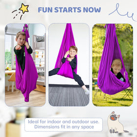 Indoor-outdoor sensory swing suitable for bedrooms, balconies, and backyards.