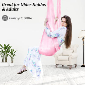 Aokitec kids cuddle swing cocoon providing hug-like relaxation during playtime.