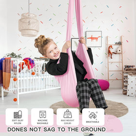 Aokitec kids swing offers calm sensory input during rest, reading, or music.