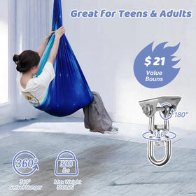 Aokitec sensory swing daisy-chain accessories simplify setup.