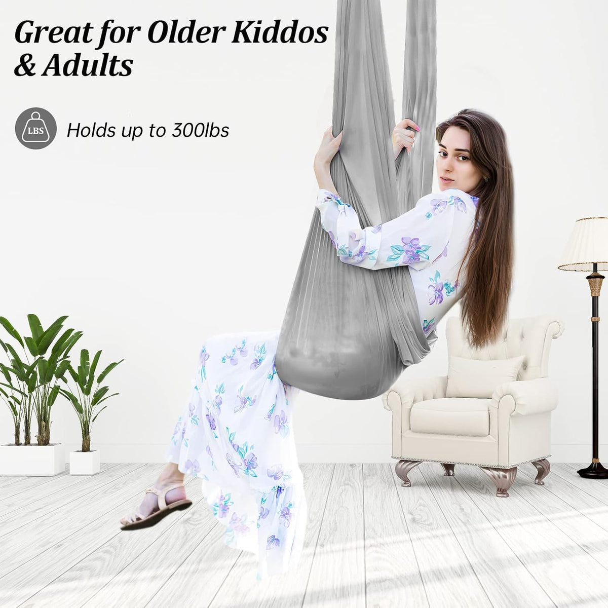 Aokitec sensory swing indoor outdoor use fits in versatile spaces.