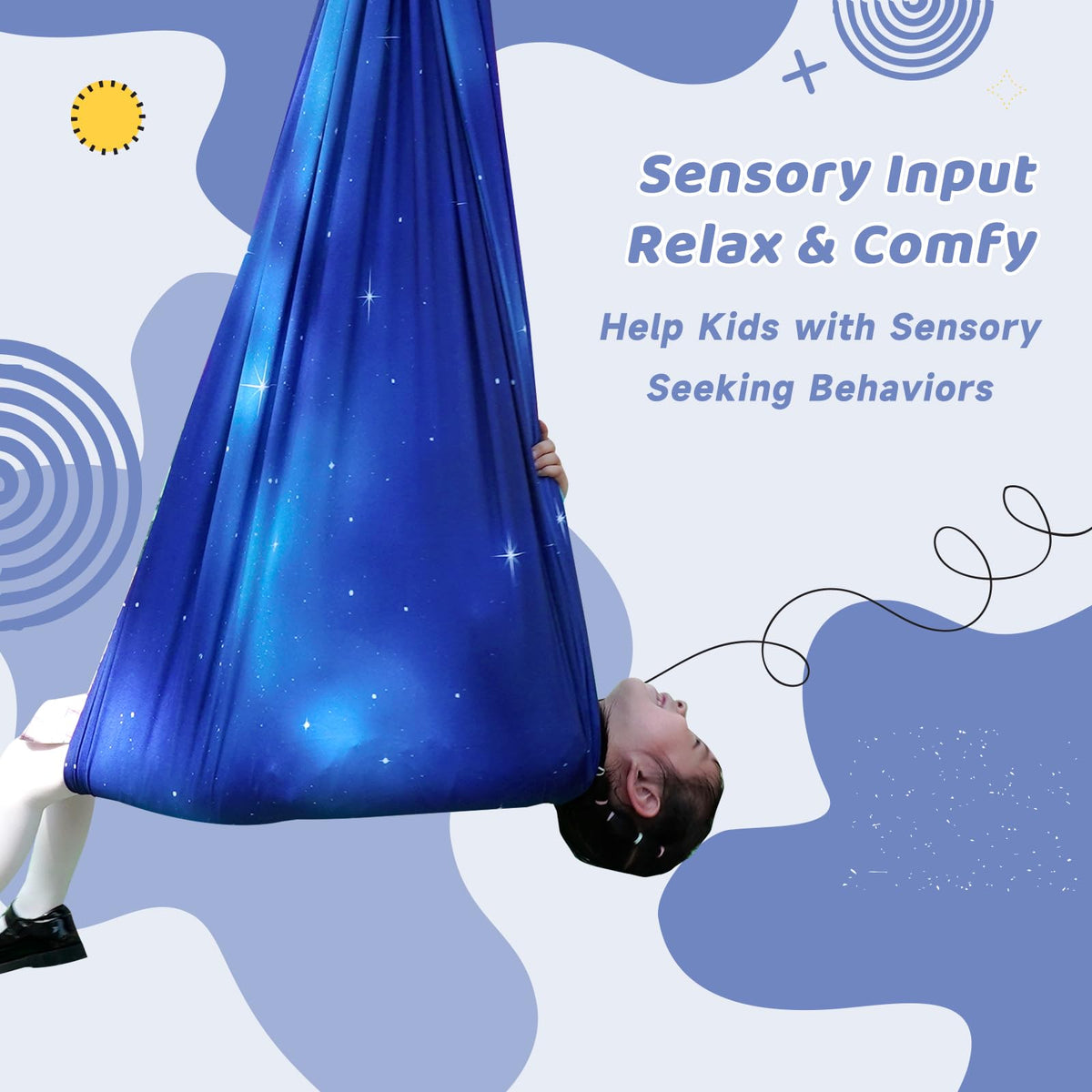 Aokitec sensory swing indoor-outdoor use for versatile spaces.