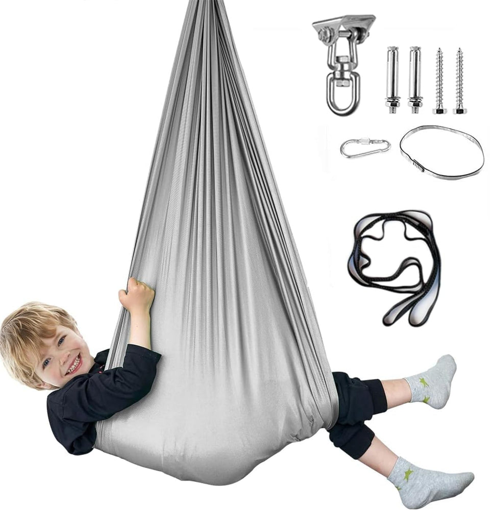 Aokitec sensory swing kid cocoon relaxation promotes calm and focus.