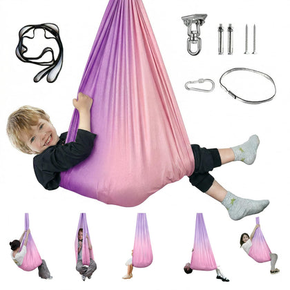 Aokitec Sensory Swing in purple-pink ombre for calming kids' play