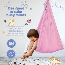 Aokitec sensory swing in soft silky nylon for gentle, calming sway.