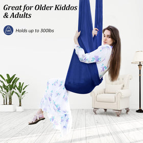 Aokitec Therapy Swing dimensions 59in by 67in offer a spacious cocoon