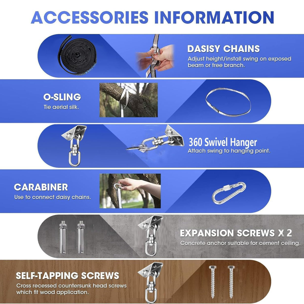 Aokitec Therapy Swing hardware included for quick, secure setup