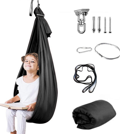 Aokitec Therapy Swing hammock in soft nylon calms sensory input for kids