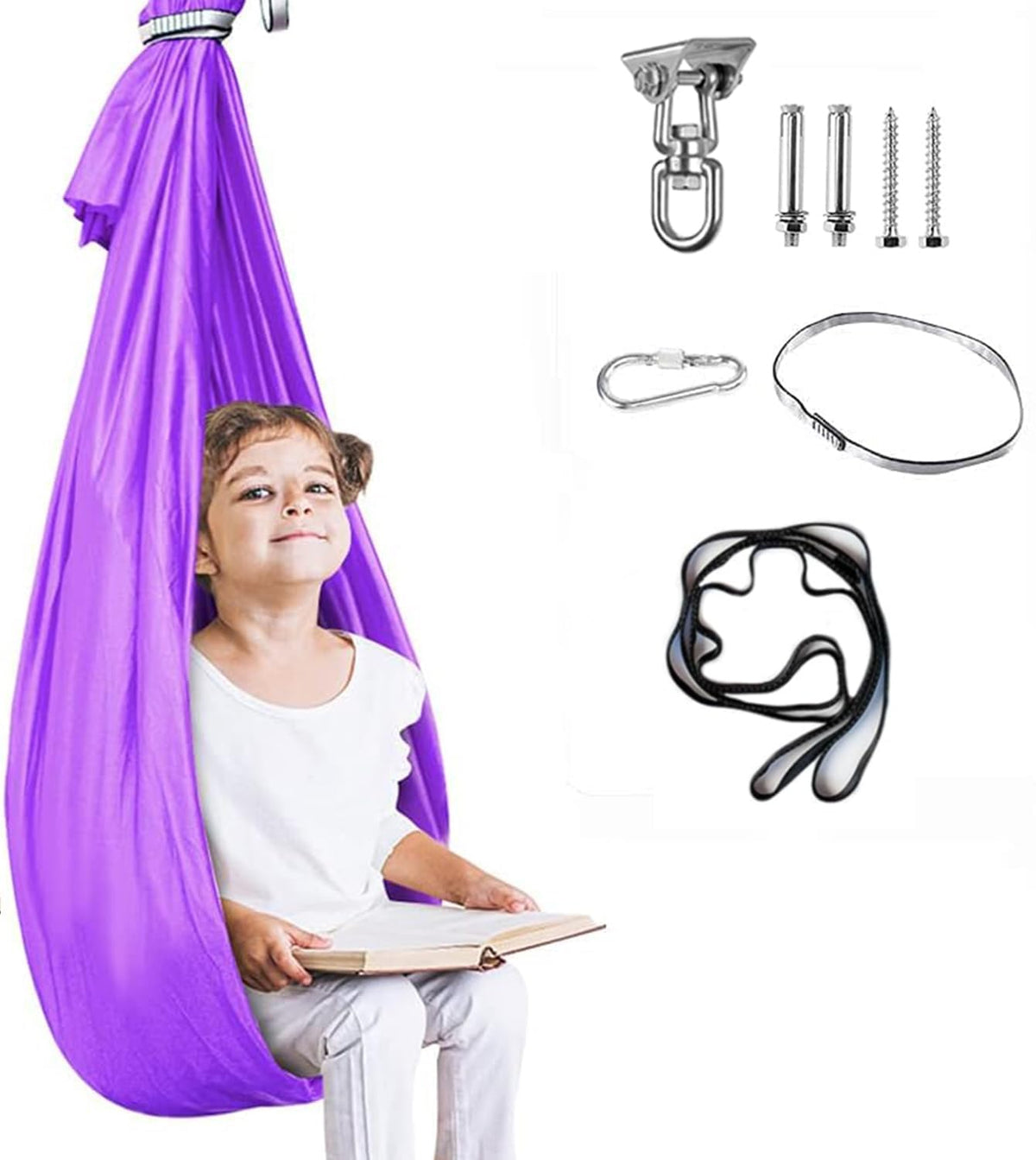 Aokitec therapy swing with soft silk nylon for calming cocoon comfort.
