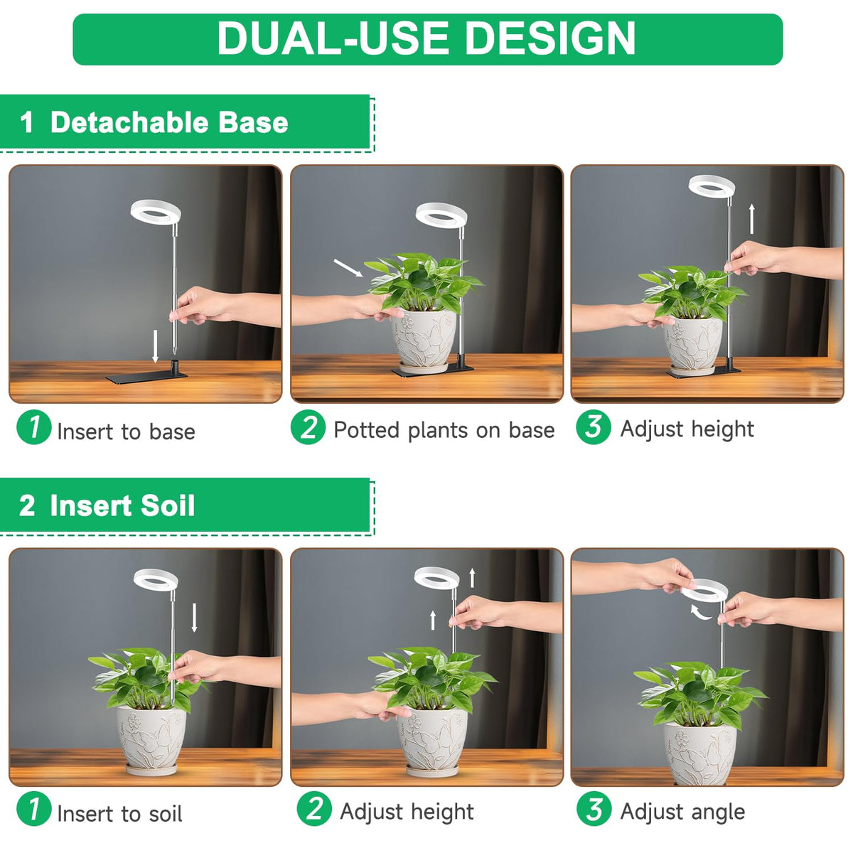 Aokrean grow light full-spectrum panel delivers balanced light for foliage