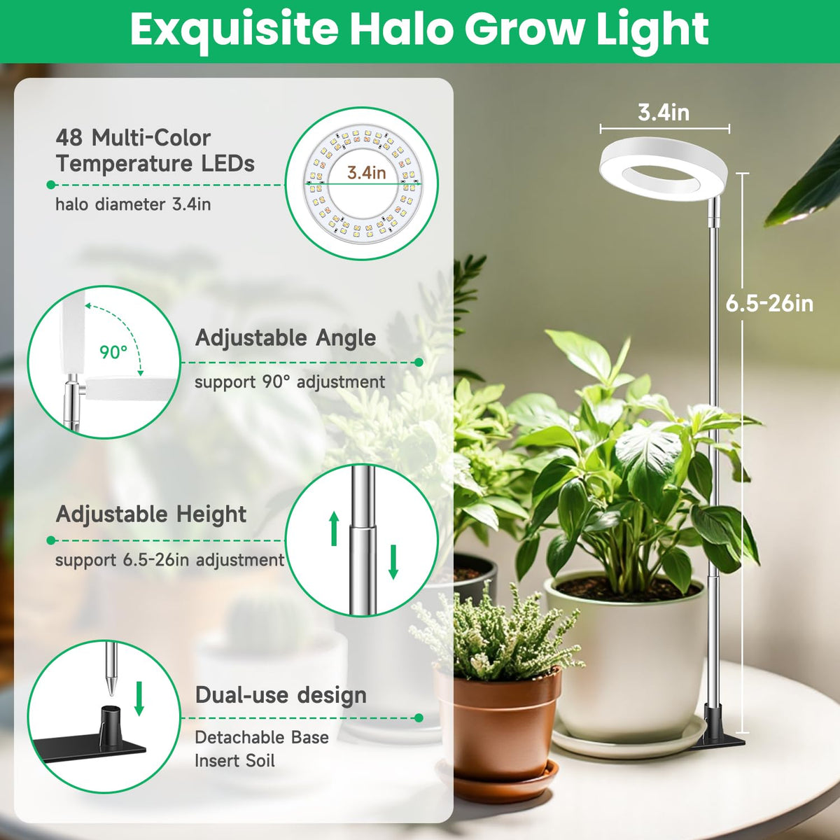 Aokrean height adjustable from 6.5 to 26 inches