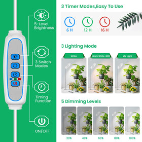 Aokrean grow light with soil insertion option for flexible placement.