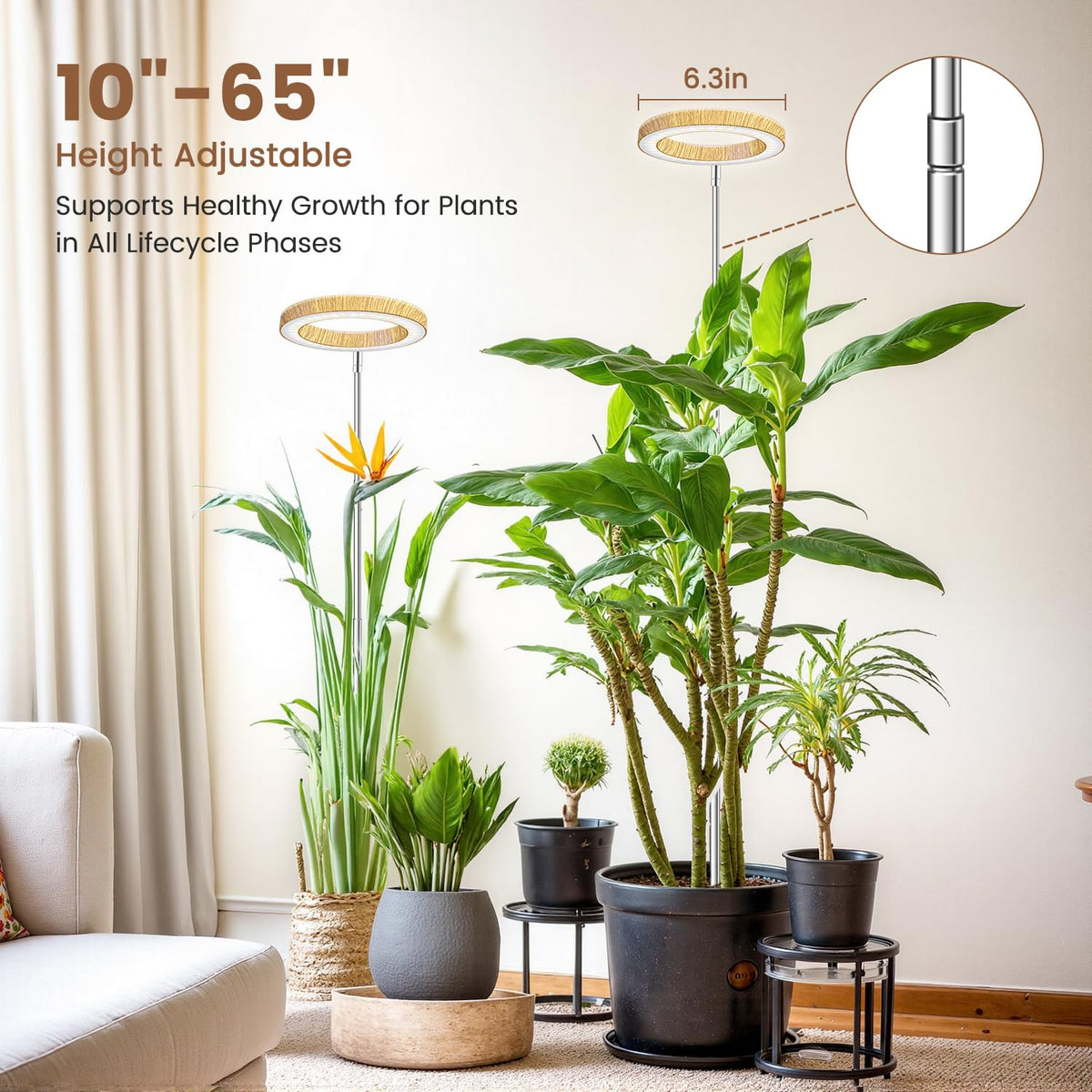 Aokrean 4500K warm white mode adds bloom-friendly warmth for flowers.