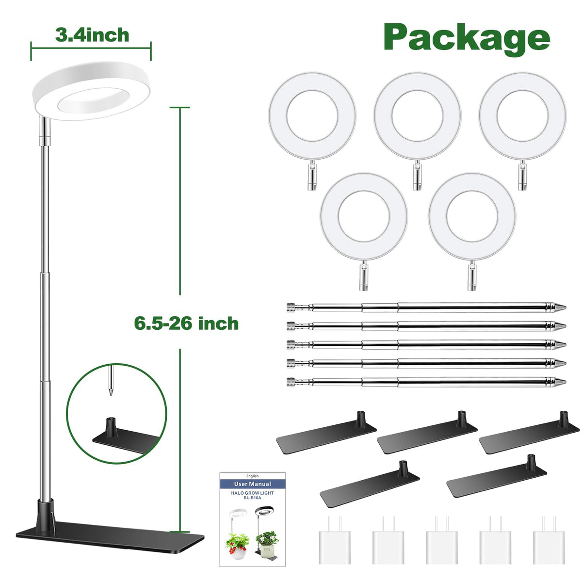 Aokrean halo design light on a shelf blending decor and plant illumination