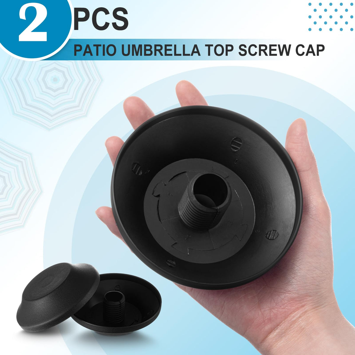 Aliceset outdoor umbrella top screw cap installed easily