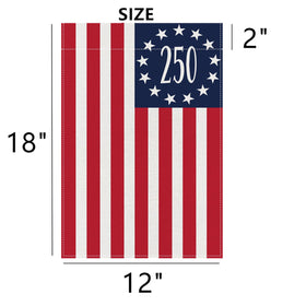 Aolime 250 Years America flag back view, double-sided clarity for yard displays.