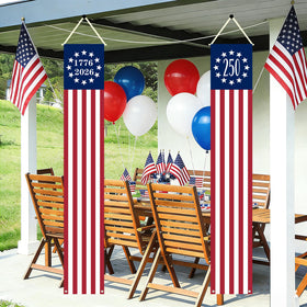 Aolime 250th anniversary banner with wind-stabilizing grommets