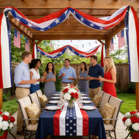 AOLIUP versatile bunting for indoor or outdoor porch and patio use.