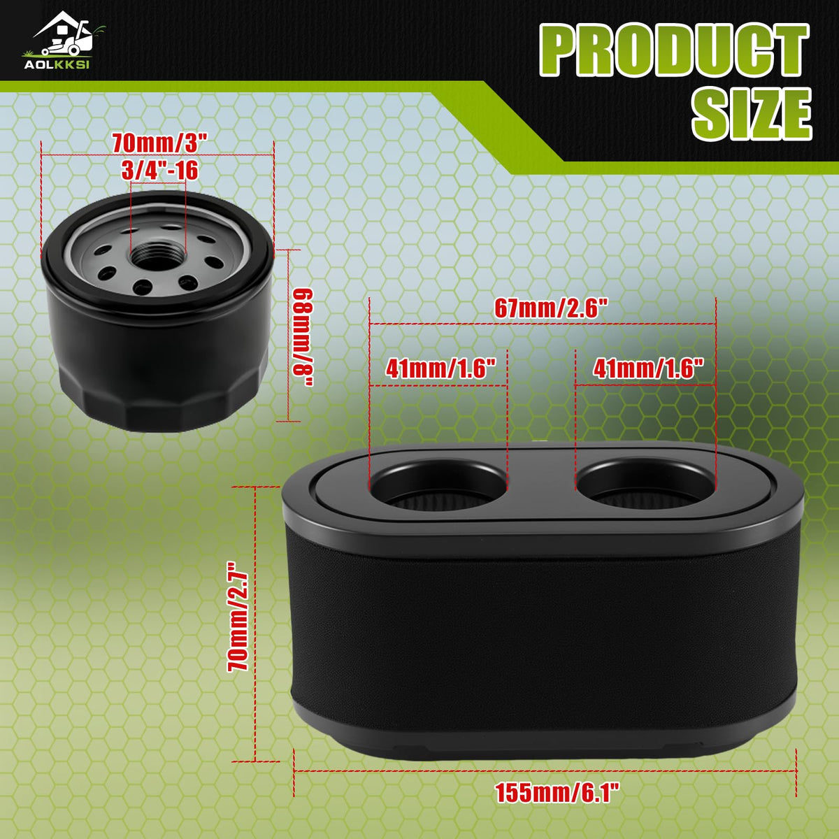 AOLKKSI oil filter kit detailed for Toro TimeCutter