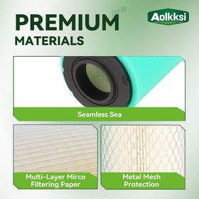 AOLKKSI air filter 2-pack showing durable media and housing