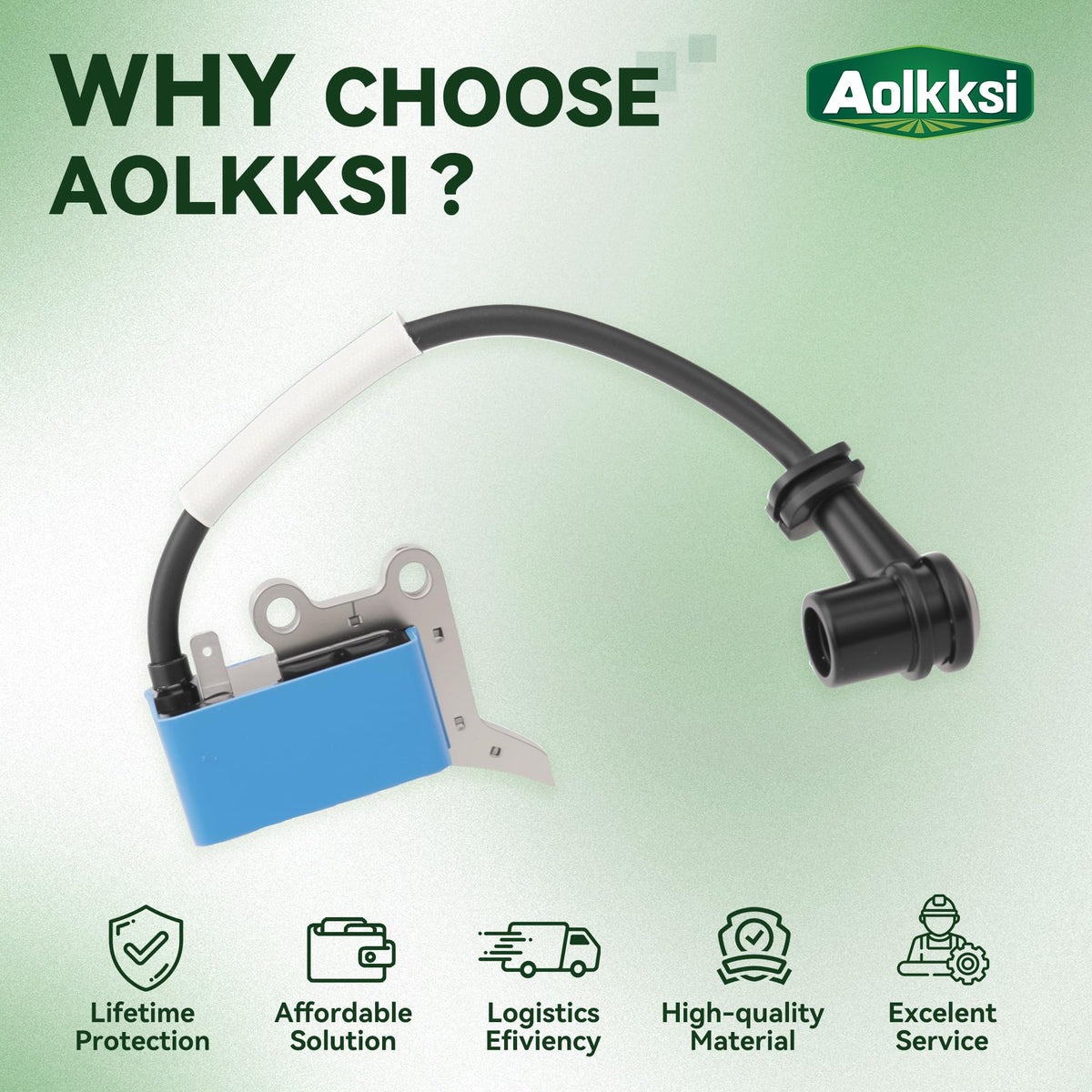 AOLKKSI ignition coil closeup electrode for precise inspection