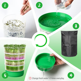 Close-up of drainage on the AOMGD sprouting tray for easy rinsing.