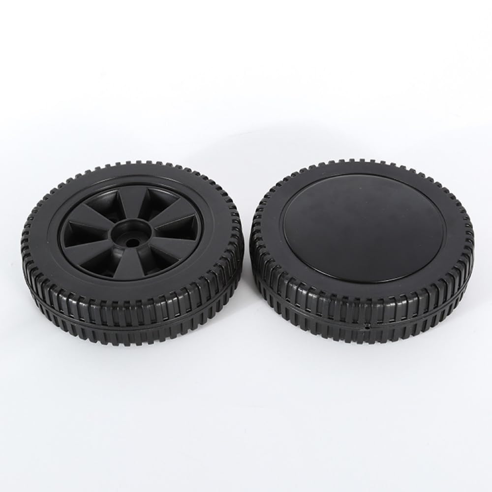AOMUCH 7-inch grill wheel close-up shows durable plastic hub for Char-Broil grill movement.