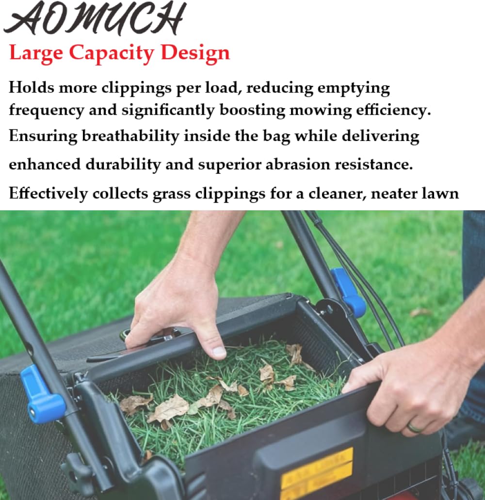AOMUCH grass bag installed on a Toro Time Master demonstrates simple emptying