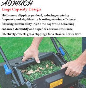 AOMUCH grass bag installed on a Toro Time Master demonstrates simple emptying