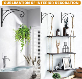 Aonagi black metal bracket decor blends with wall or fence