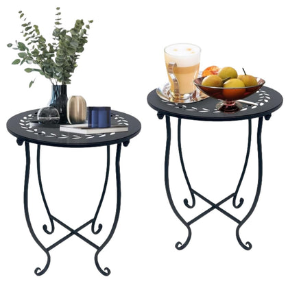 Aonagi round side table outdoors with coffee, compact surface for drinks.