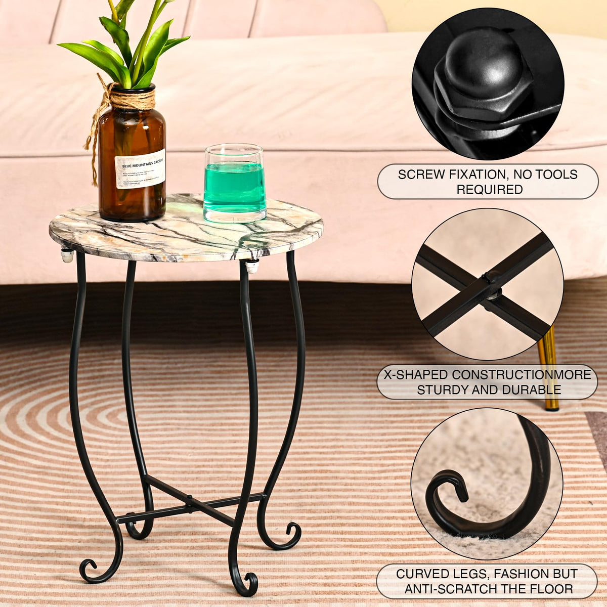 Aonagi compact 14-diameter table fits balconies and small patios.
