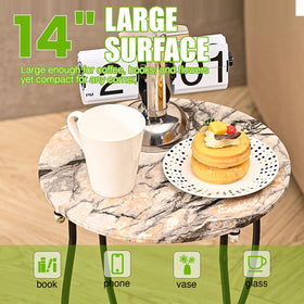 Aonagi round surface designed to hold drinks and snacks outdoors.