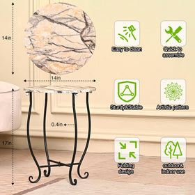 Aonagi patio side table with welded x-legs for stable outdoor support.