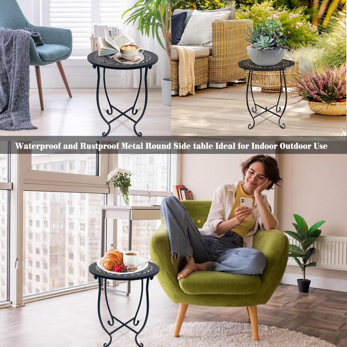 Aonagi round side table coffee-moment ready for beverages and small essentials.