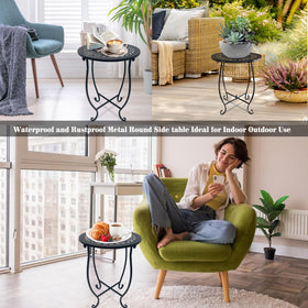 Aonagi round side table coffee-moment ready for beverages and small essentials.