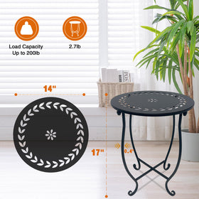 Aonagi round side table patio-use supports drinks and magazines outdoors.