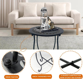 Aonagi side table used as plant stand indoors or outdoors for greenery.