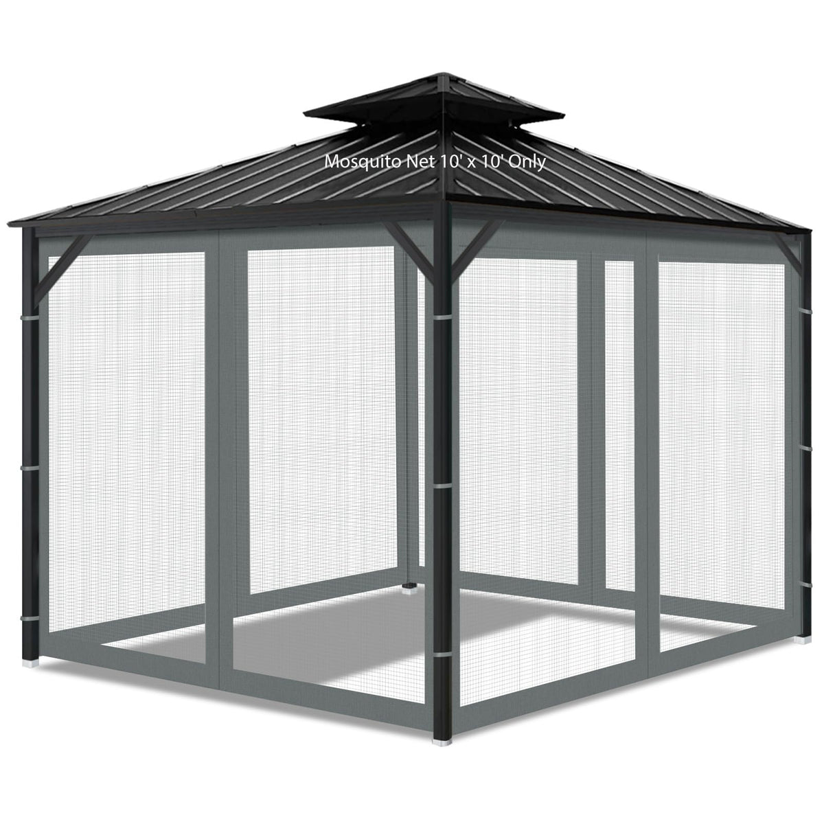 aonear gazebo mosquito netting on a 10x10 setup protects seating from bugs