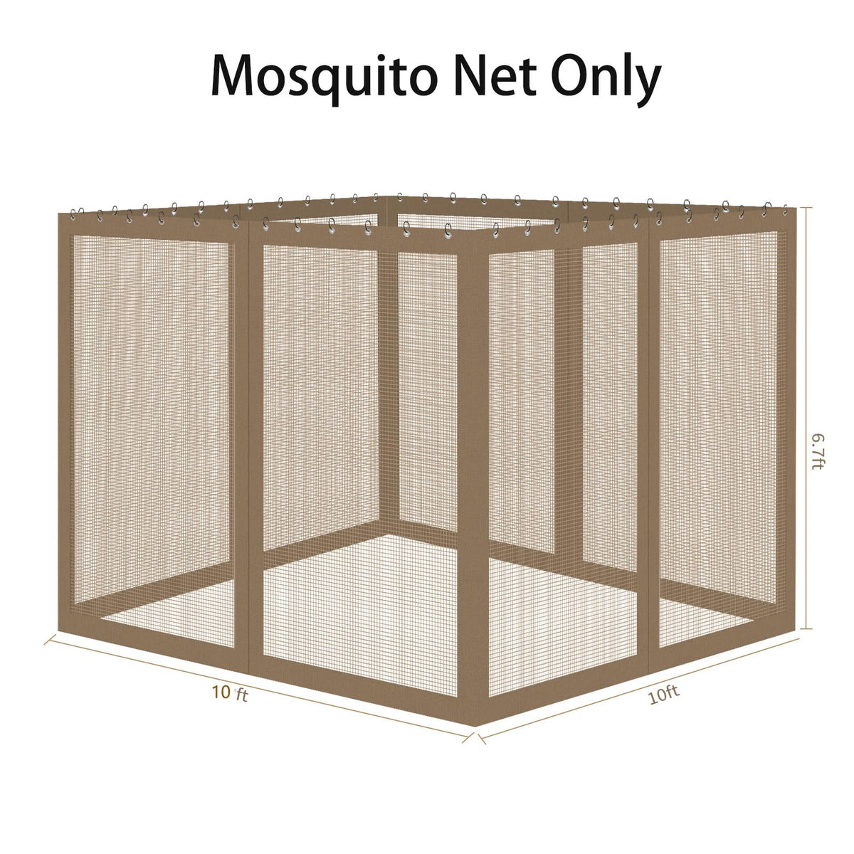 Aonear gazebo netting installation steps show quick, tool-free setup.