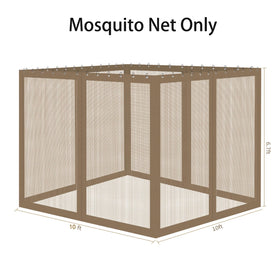 Aonear gazebo netting installation steps show quick, tool-free setup.