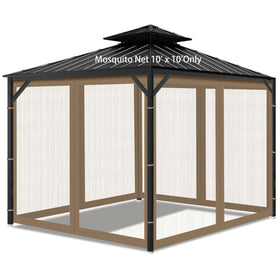 Aonear Gazebo mosquito netting open view provides breathable protection for outdoor lounging.