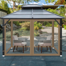 Aonear Gazebo netting with zipper offers easy entry on all four sides.