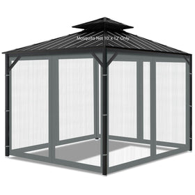 Aonear Gazebo netting four-panel zipper system guards outdoor spaces from insects.