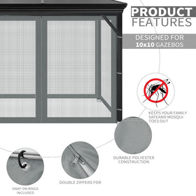 aonear installation view shows four-panel sidewalls around a gazebo