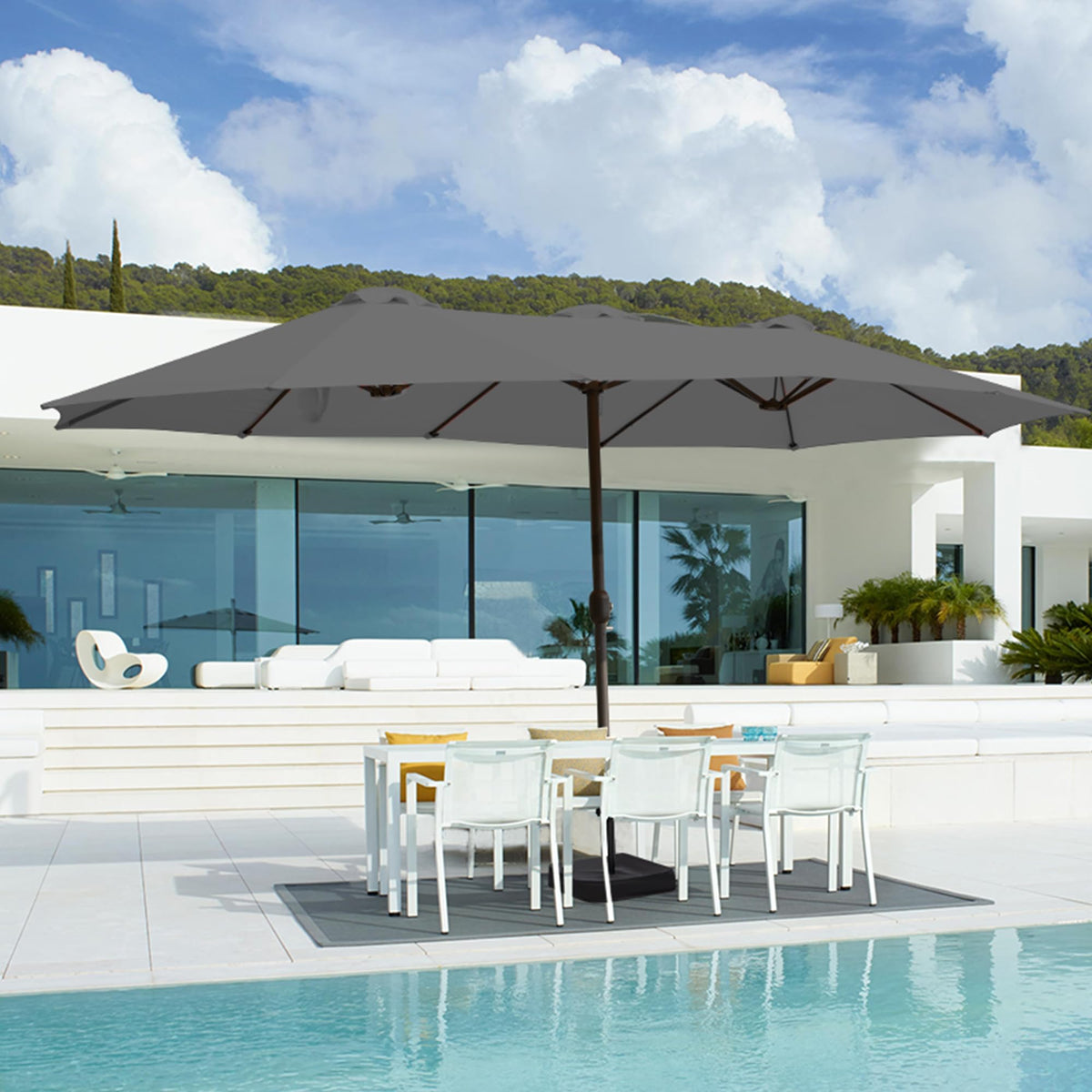 AONETOZ navy blue canopy updates your outdoor space.