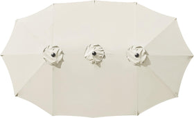 AONETOZ 12-ribs canopy in cream white offers UV protection for outdoor shade.